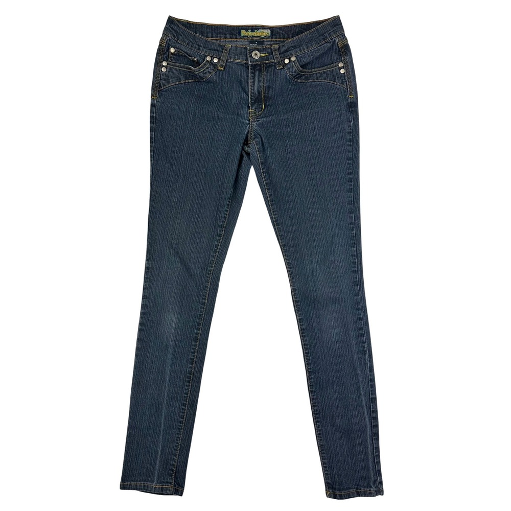 Peace Love Happiness Jeans Womens 9 Blue Skinny Embroidered Y2K Low Rise